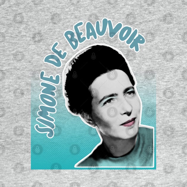 Simone de Beauvoir - Original Stylized Retro Graphic Design by DankFutura